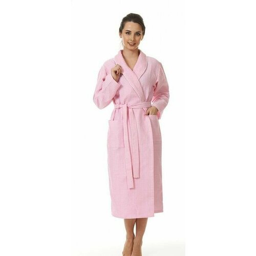 Купить Халат-кимоно , размер M, розовый
Женский вафельный халат для дома и бани. Класси...