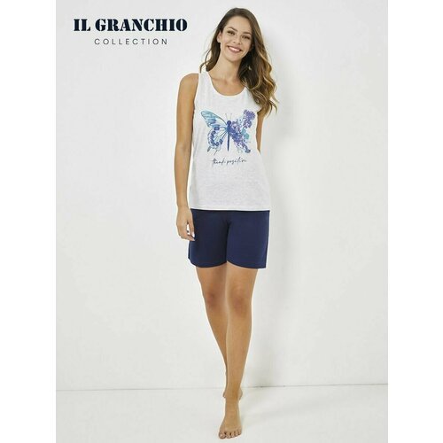 Купить Пижама Il Granchio, размер L, синий, серый
Женская пижама с шортами итальянского...