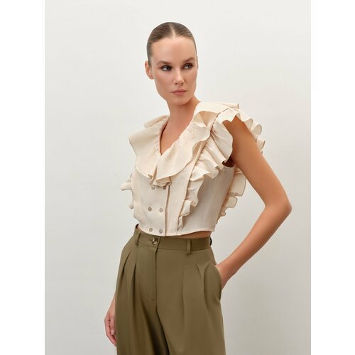 Купить Блуза ANNA PEKUN, размер S, коричневый
Блузка с оборками поможет создать нежный...