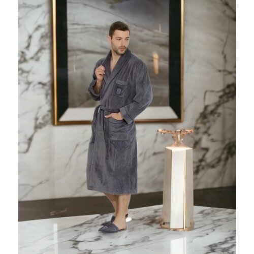 Купить Халат Maison D'or, размер L, серый
Классический мужской халат ведущего турецкого...