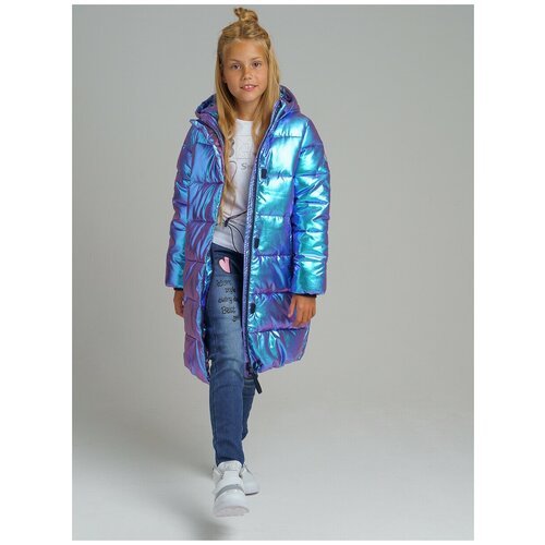 Купить Пуховик playToday, размер 170, голубой
Зимнее пальто из ткани с эффектом хамелео...