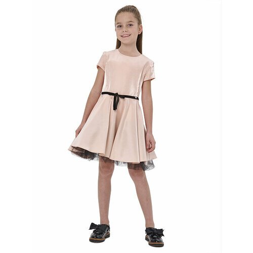 Купить Платье Карамелли, размер 128,134, розовый
Платье из мерцающей ткани, отрезное по...