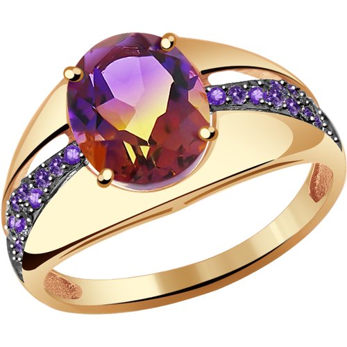 Купить Кольцо Diamant online, золото, 585 проба, фианит, аметрин, размер 18.5
<p>В наше...