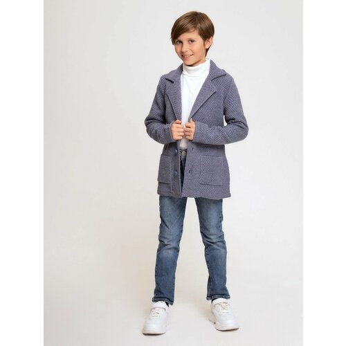 Купить Кардиган , размер 140, голубой
Детский и подростковый вязаный пиджак кардиган с...