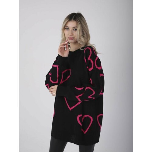Купить Свитер свитер женский, размер ONE SIZE, розовый
Свитер оверсайз с сердцами - это...
