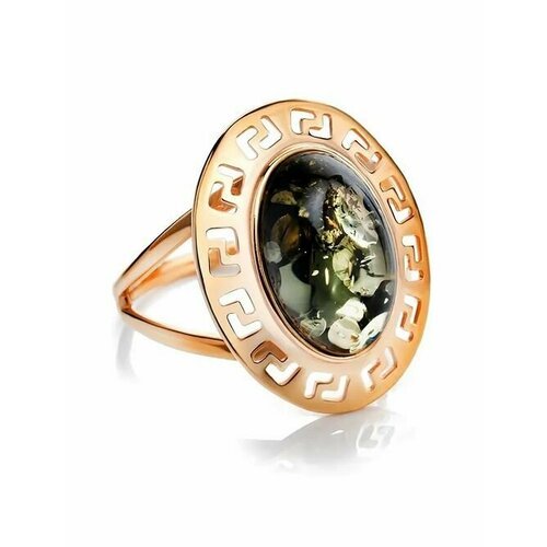 Купить Кольцо, янтарь, безразмерное, зеленый, золотой
Элегантное кольцо из пробы с овал...