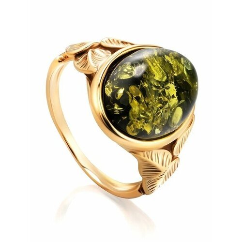 Купить Кольцо, янтарь, безразмерное, зеленый
Женственное кольцо из золочёного с зелёным...