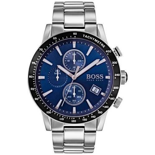 Купить Наручные часы BOSS, серебряный, синий
<p> Мужские стильные часы на стальном брас...