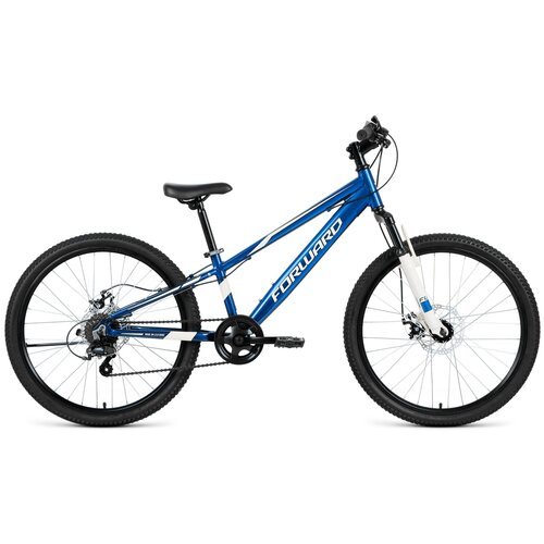 Купить Горный (MTB) велосипед FORWARD Rise 24 2.0 Disc (2021) синий/белый 11" (требует...