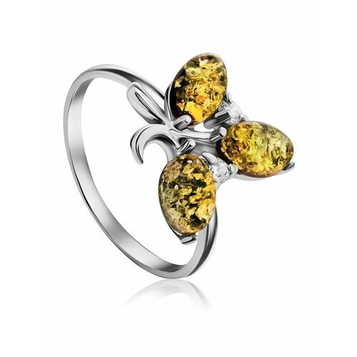Купить Кольцо, янтарь, безразмерное, зеленый, серебряный
Изысканное кольцо из с натурал...