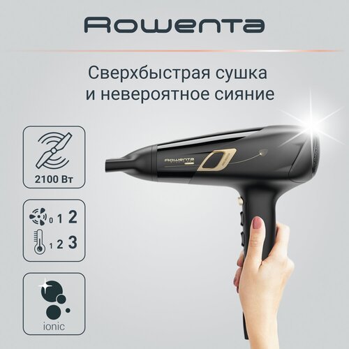 Купить Фен для волос Rowenta Studio Dry Glow CV5836F0 с диффузором и концентратором, 2...
