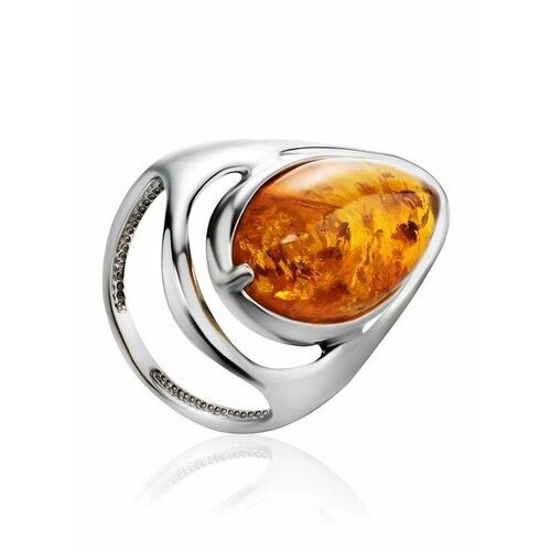 Купить Кольцо, янтарь, безразмерное, коричневый, серебряный
Крупное кольцо из со вставк...