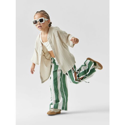 Купить Брюки Happy Baby, размер 128-134, зеленый, белый
Стильные брюки из 100% хлопка с...