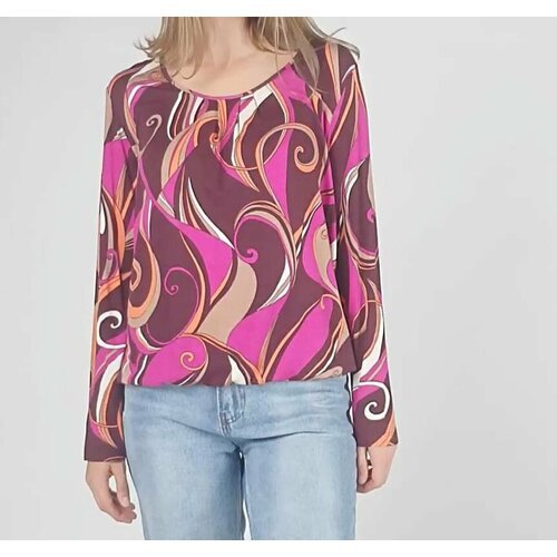 Купить Блуза Via Appia Due, размер 44, бордовый
Блуза свободного кроя с геометрическим...