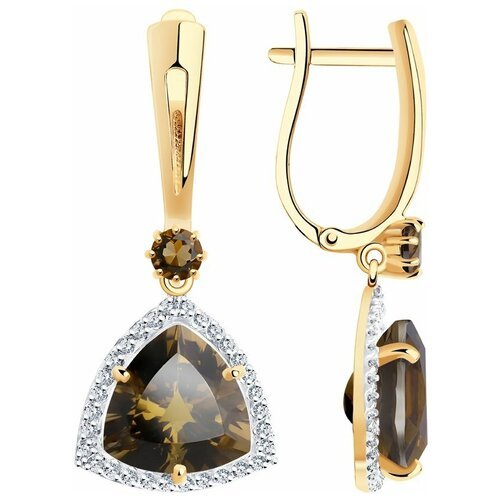 Купить Серьги Diamant 51-321-00865-2, красное золото, 585 проба, фианит, раухтопаз
Серь...