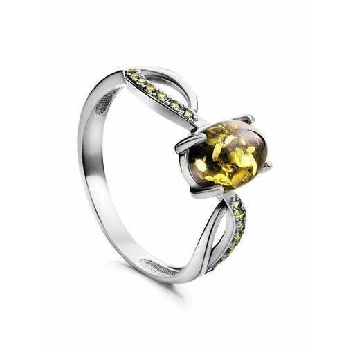 Купить Кольцо, янтарь, безразмерное, зеленый, серебряный
Изысканное кольцо с натуральны...