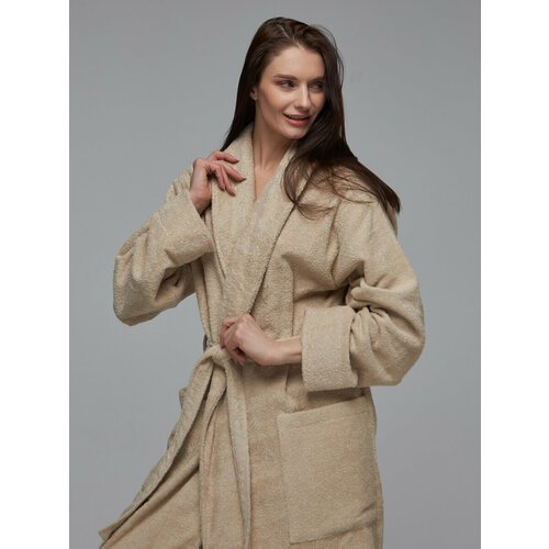 Купить Халат SENIY, размер 54/56, бежевый
Женский махровый халат без капюшона изготовле...