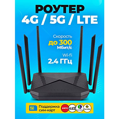 Купить Wi-Fi роутер 4G со слотом для SIM-карты, 300 мб/c, Черный
WI-FI Роутер 3G /4G /...