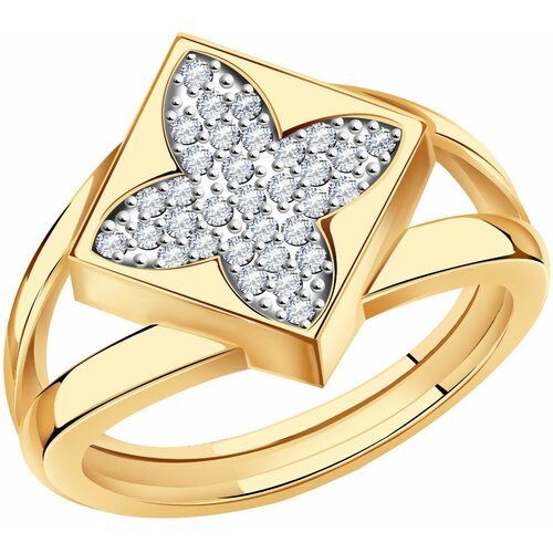 Купить Кольцо Diamant online, золото, 585 проба, фианит, размер 19, белый
<p>В нашем ин...