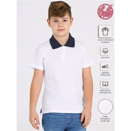 Купить Поло Апрель, размер 64-128, синий, белый
Классическая футболка-поло для мальчика...