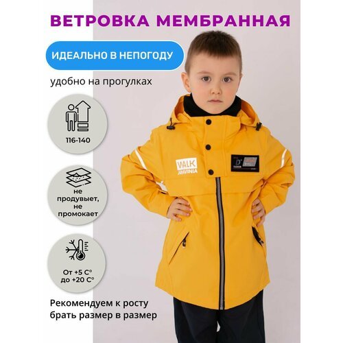 Купить Куртка, размер 116, желтый
Парка детская (куртка) ветровочная для мальчика на ве...