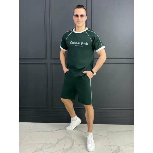 Купить Костюм Jools Fashion спортивный летний шорты и майка, размер 48, зеленый
Мужской...