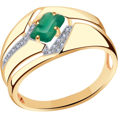 Купить Кольцо Diamant online, золото, 585 проба, агат, фианит, размер 17.5
<p>В нашем и...