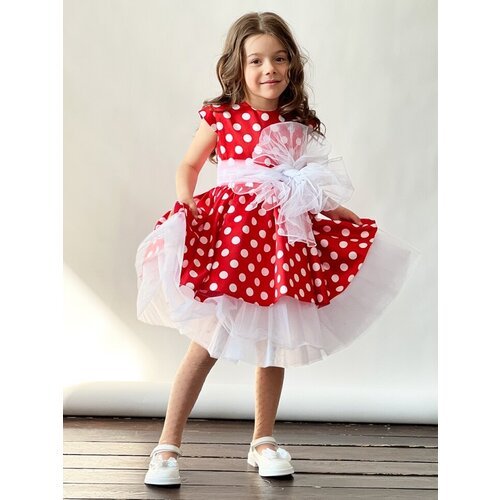 Купить Платье Бушон, размер 116-122, белый, красный
Платье для девочки праздничное бушо...