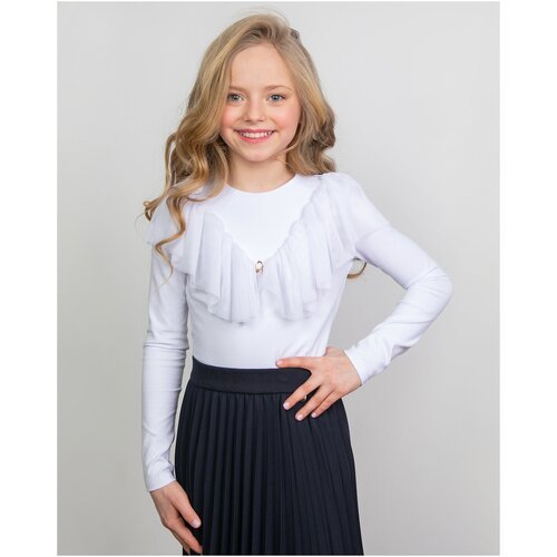 Купить Школьная блуза Стильные Непоседы, размер 140-68-60, белый
Блузка для девочки бел...