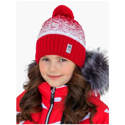 Купить Шапка UKI KiDS, размер 50, красный, белый
Зимняя полушерстяная шапка на хлопково...