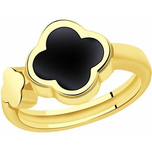 Купить Кольцо Diamant online, желтое золото, 585 проба, оникс, размер 19, черный
<p>В н...