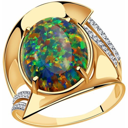Купить Кольцо Diamant online, золото, 585 проба, фианит, опал, размер 20
<p>В нашем инт...
