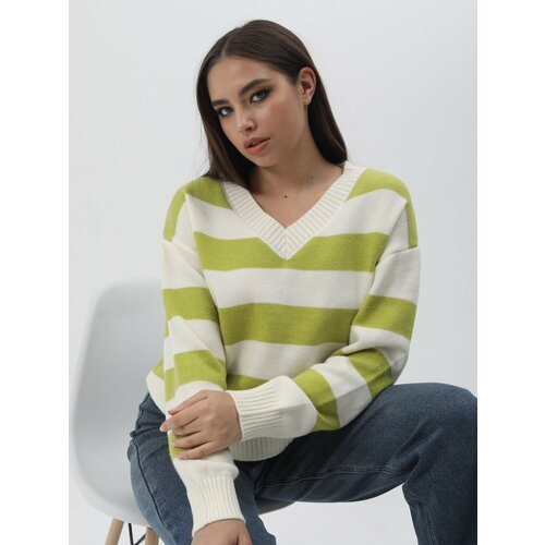 Купить Пуловер, размер 42/46, зеленый
Пуловер женский бело-зеленый - это мягкий и уютны...