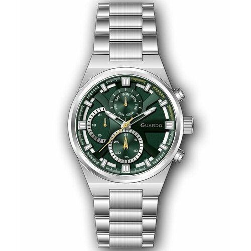Купить Наручные часы Guardo Наручные часы Guardo Premium 12724-2, серебряный, зеленый
М...