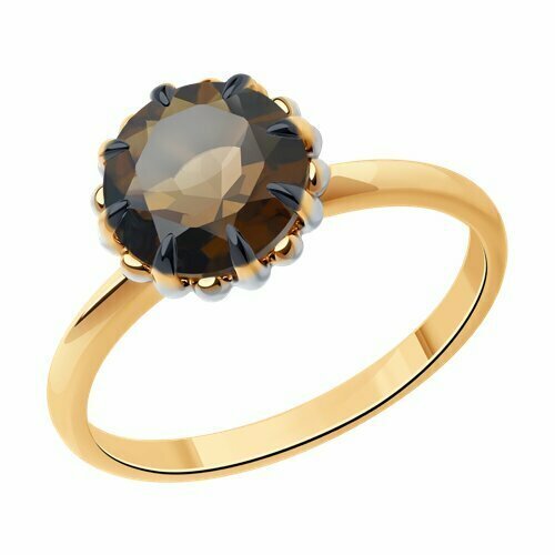 Купить Кольцо Diamant online, золото, 585 проба, раухтопаз, размер 18.5, коричневый
<p>...