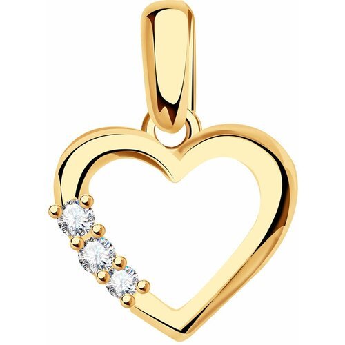 Купить Подвеска Diamant online, красное золото, 585 проба, фианит
<p>В нашем интернет м...
