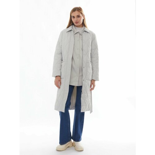 Купить Пальто Zolla, размер XS, светло-серый
Длинное стёганое женское пальто с поясом н...