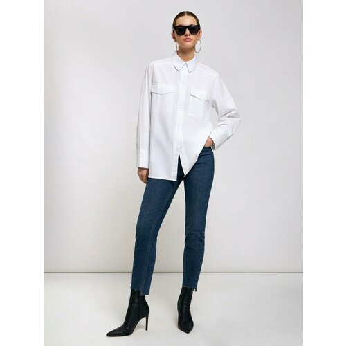 Купить Блуза Concept club, размер XS-S, белый
Женская белая хлопковая рубашка свободног...