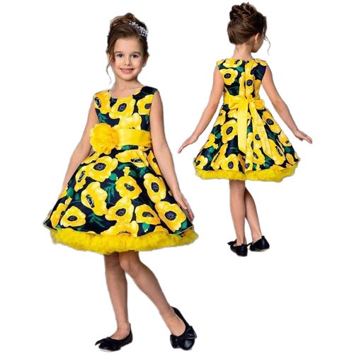 Купить Платье Laura, размер 122, желтый
Нарядное детское платье для девочки.<br>Дополни...