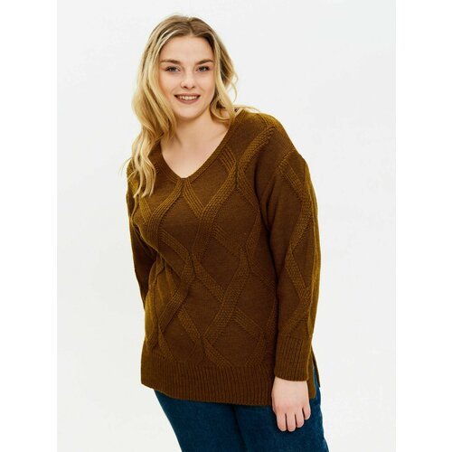 Купить Пуловер, размер 52, коричневый
Теплый свитер с изящным v-образным вырезом займет...