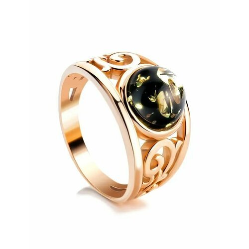 Купить Кольцо, янтарь, безразмерное, зеленый, золотой
Изящное ажурное кольцо из в , укр...