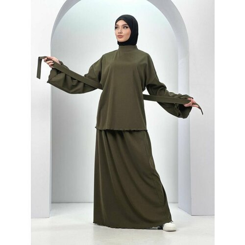 Купить Костюм, размер 42/50, зеленый
Тёплая двойка . Мусульманский костюм . Двойка блуз...