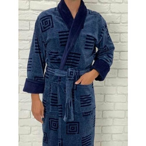 Купить Халат , размер 5XL, синий
Мужской элегантный и стильный махровый халат с запахом...
