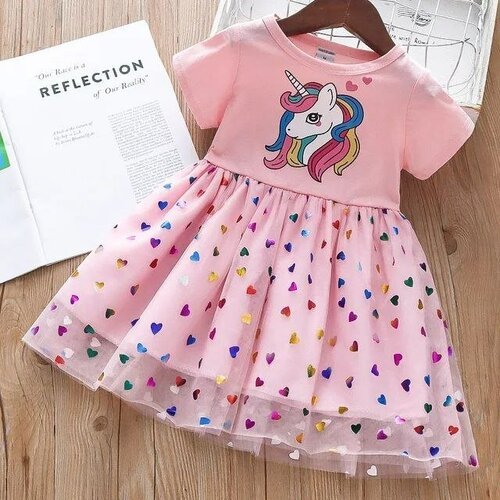 Купить Школьное платье ROYAL FELLE, размер 140, розовый
Платье с Единорогом и сердечкам...