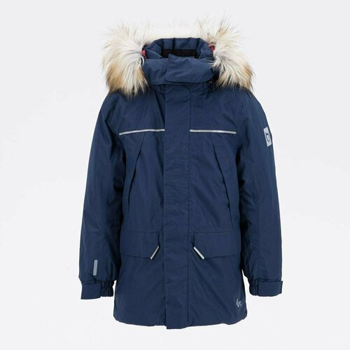 Купить Парка КОТОФЕЙ, размер 158, синий
Зимняя детская куртка-парка имеет прямой силуэт...