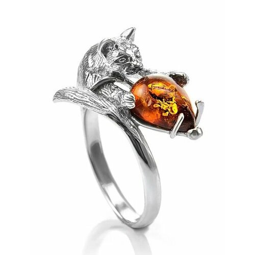 Купить Кольцо, янтарь, безразмерное, коричневый, серебряный
Необычное кольцо из с натур...