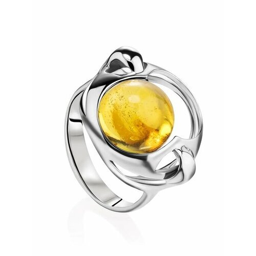 Купить Кольцо, янтарь, безразмерное, желтый, серебряный
Стильное кольцо с круглой встав...