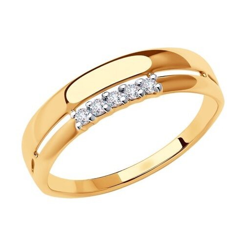 Купить Кольцо Diamant, красное золото, 585 проба, фианит, размер 18
Кольцо из золота с...