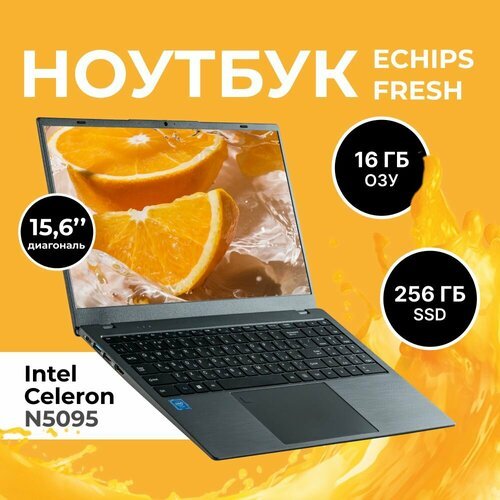 Купить Ноутбук Echips Fresh 15.6" FHD, Intel Celeron N5095 (2.0 ГГц), SSD 256 ГБ, RAM 1...