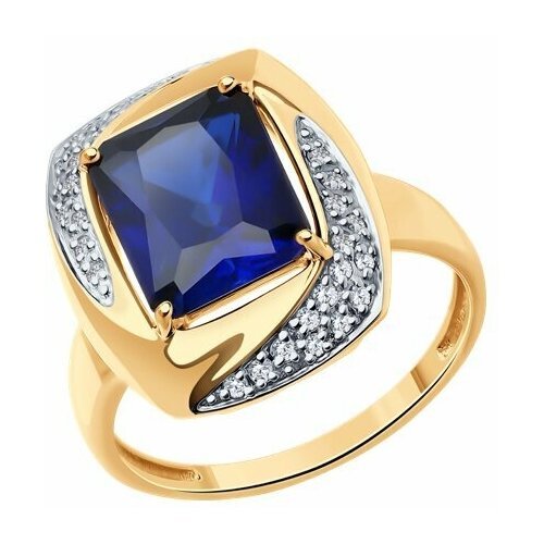 Купить Кольцо Diamant online, золото, 585 проба, корунд, фианит, размер 19
<p>В нашем и...